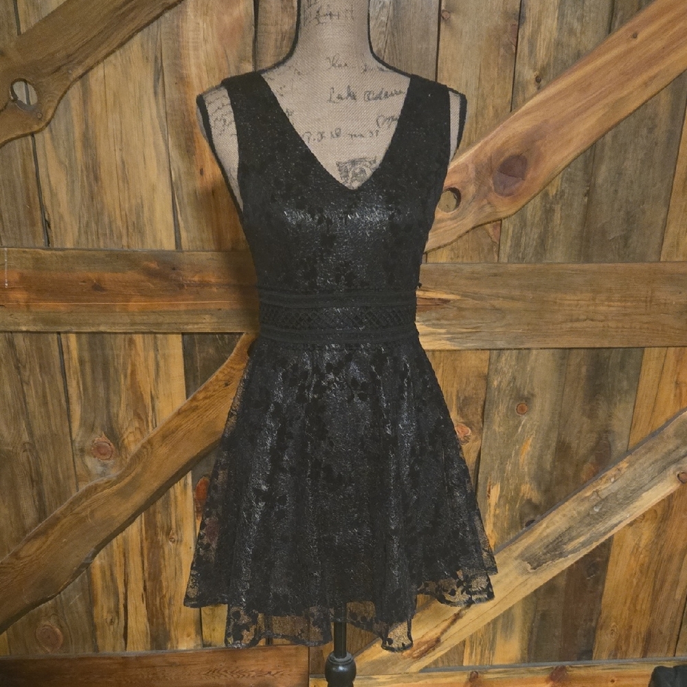 Altar'd State Black Lace Mini Dress